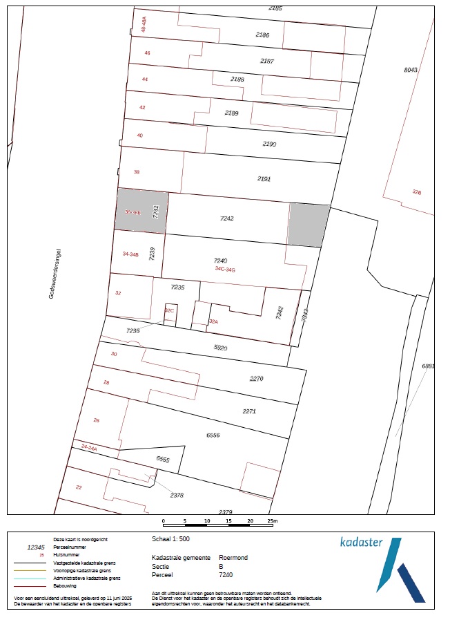 Kadastrale kaart Godsweerdersingel 36 B