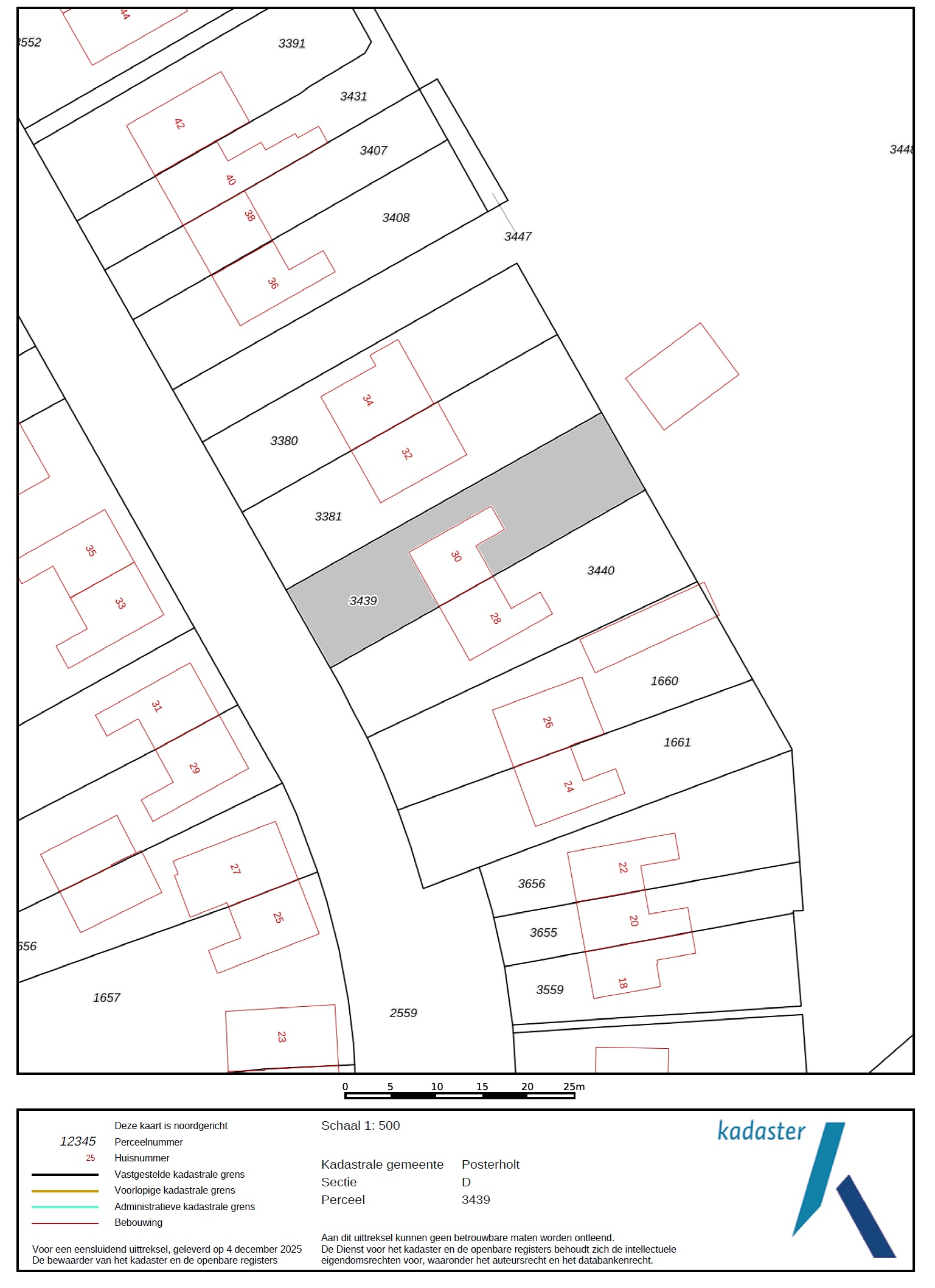 Kadastrale kaart Rector van den Boornlaan 30