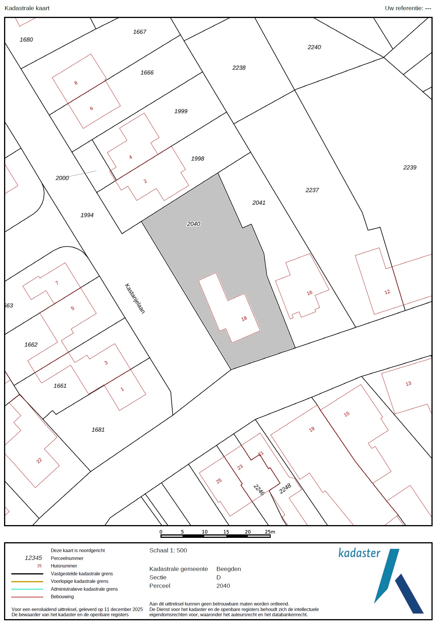 Kaart van het kadaster