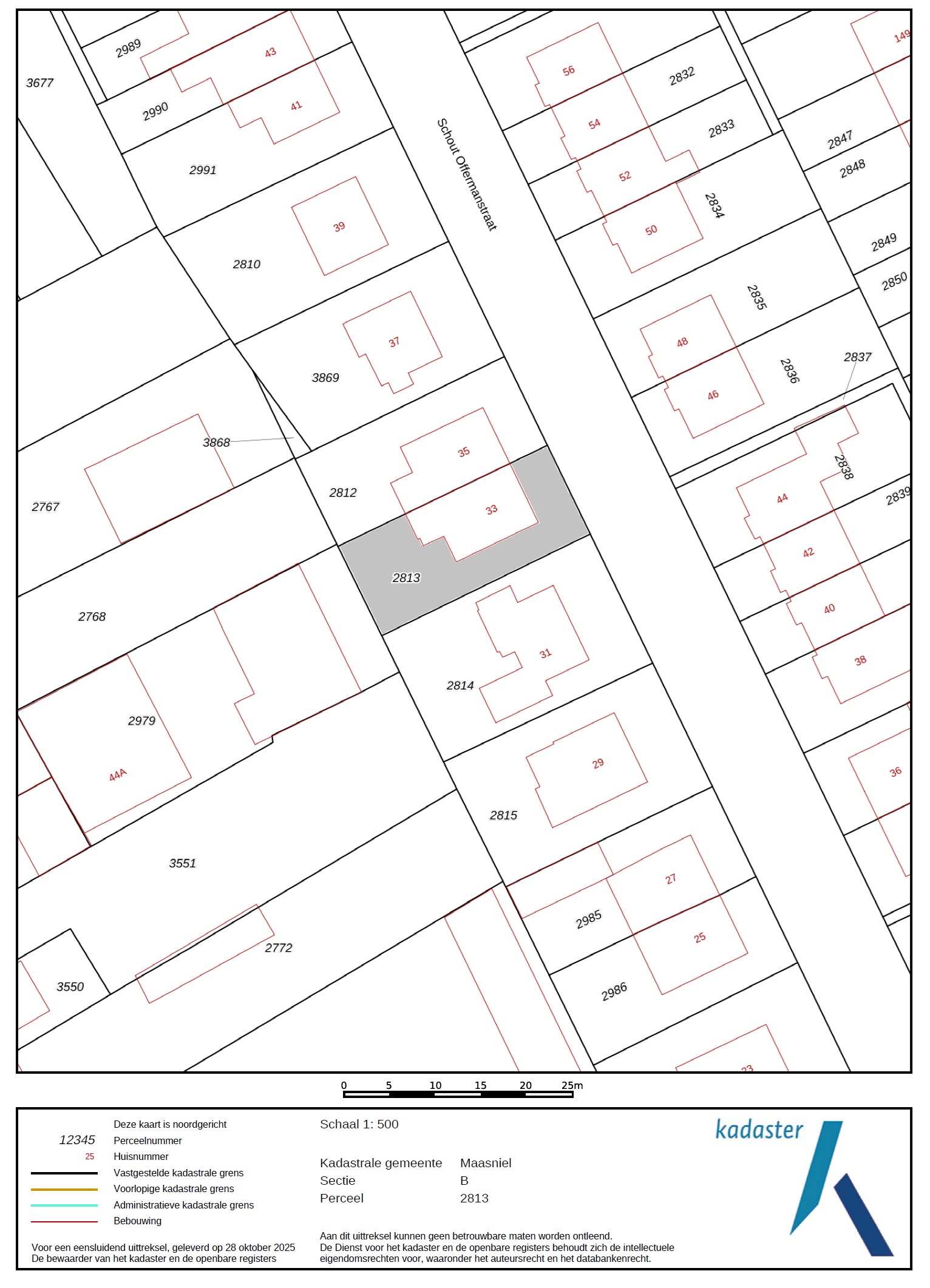 Kadastrale Kaart Schout Offermanstraat 33 Roermond