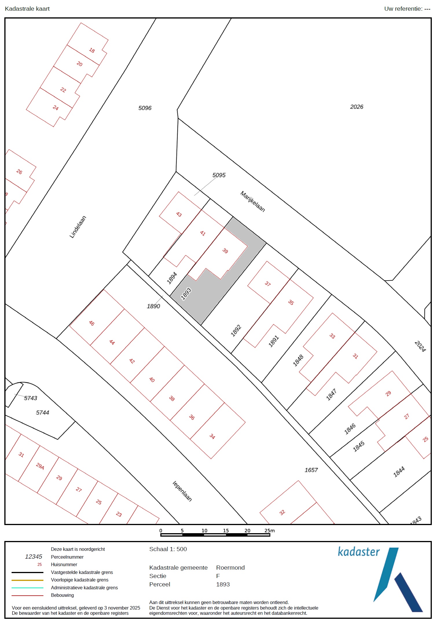 Kaart van het kadaster