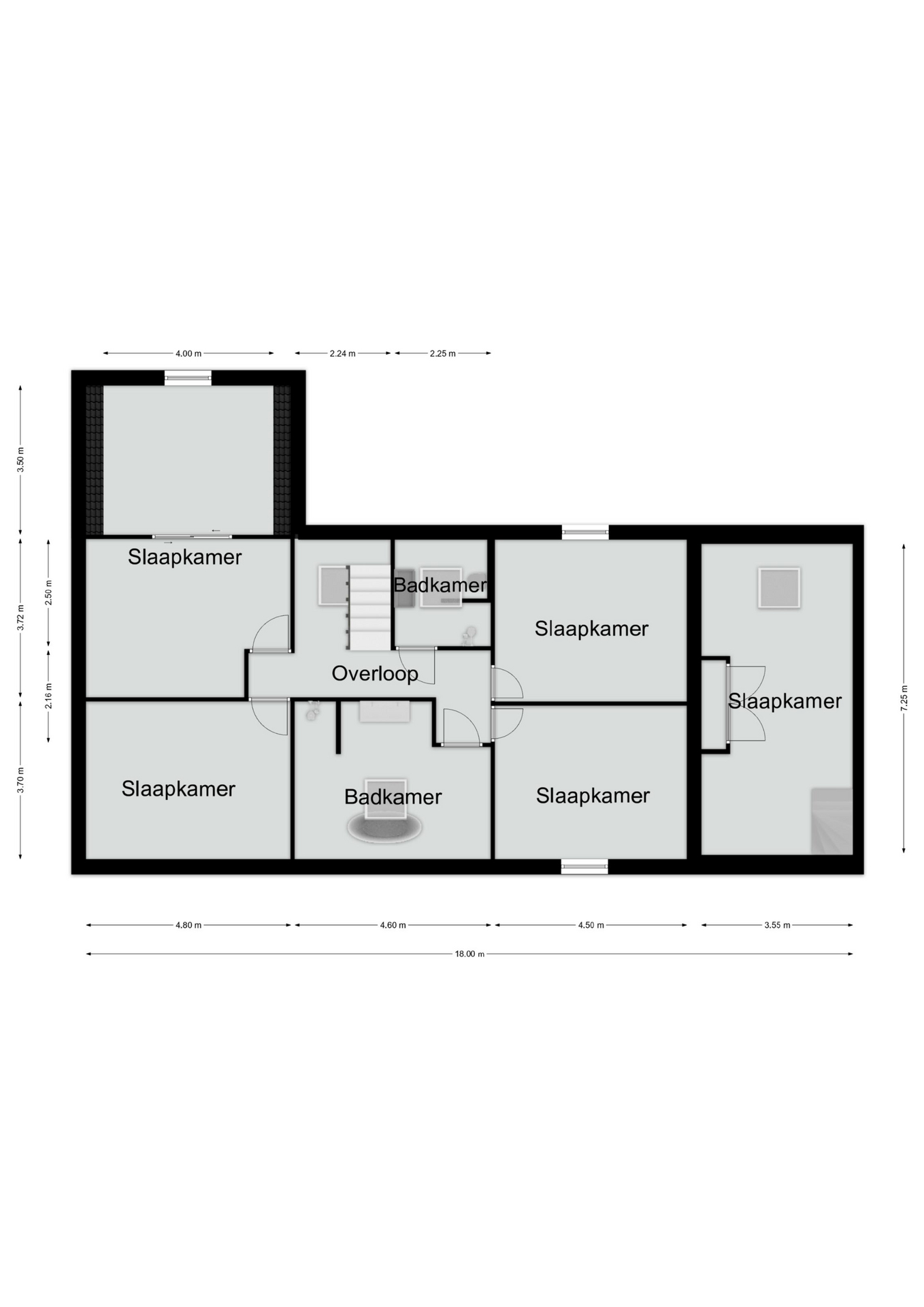 Eerste verdieping woonhuis